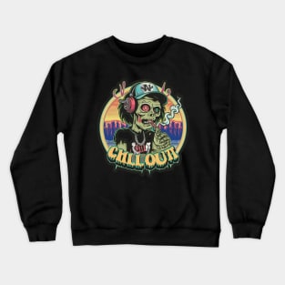 Hip Hop Zombie Chill Out Artwork Crewneck Sweatshirt